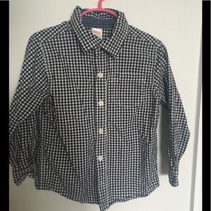 Gymboree boys dress shirt check black and white